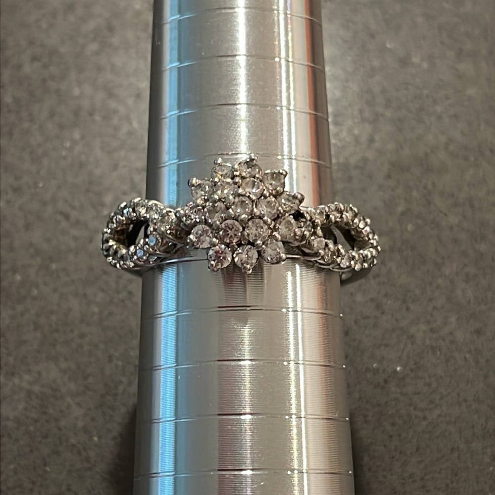 Vintage Camrose & Kross JBK Jackie Kennedy 925 Silver Crystal Ring Size 9.75